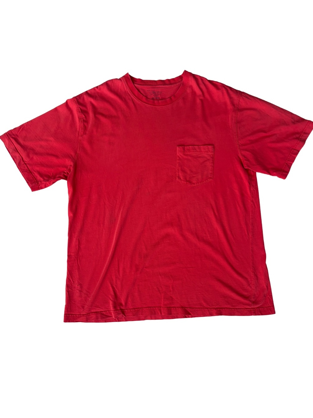 Vintage G.H. Bass Red Pocket T-Shirt Grunge Skater Baggy Crew Neck Solid Tee XL